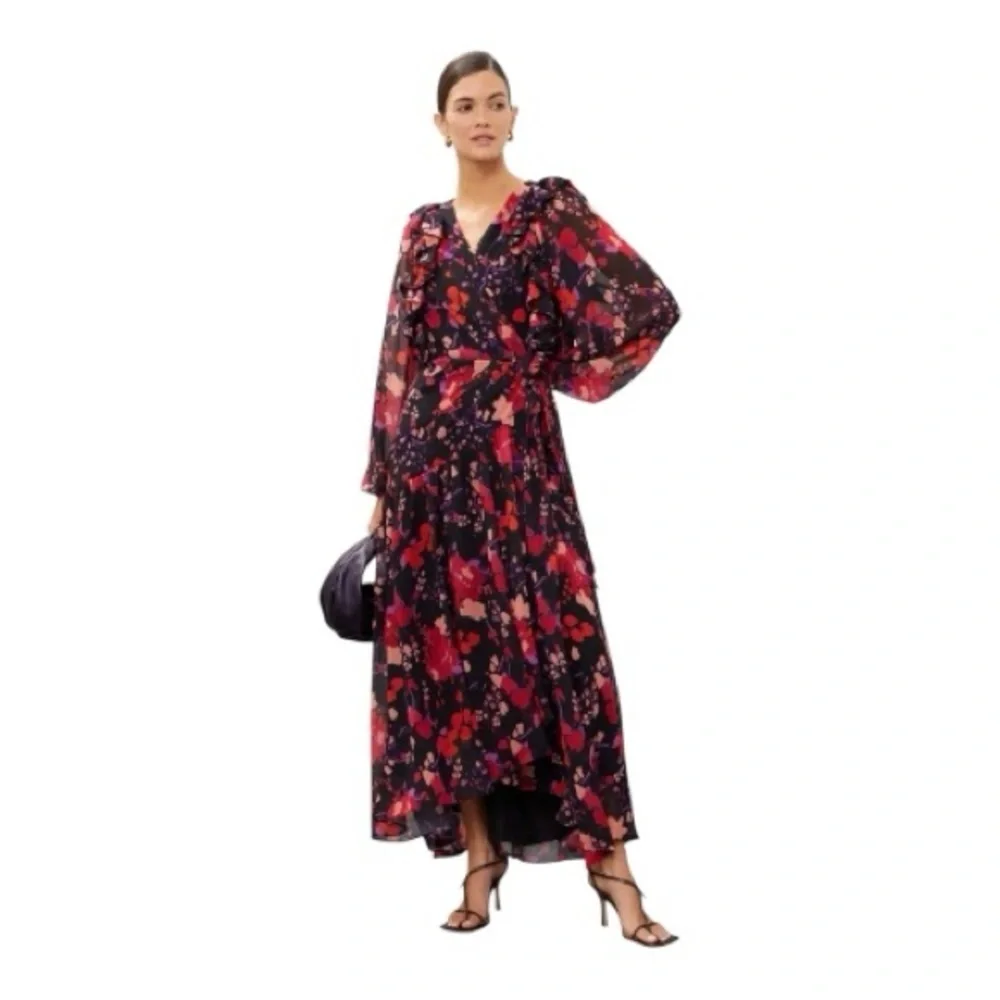 slate and willow floral midi dress Floral Midi Wrap Dress